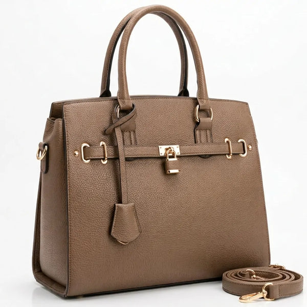 Borsa a bauletto biker lucchetto ciondolo donna elegante rigida