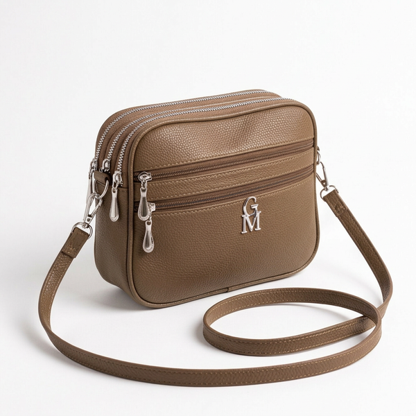 La Catalana - Borsa borsetta donna a tracolla firmata gyoiamea nuova 3 tasche zip