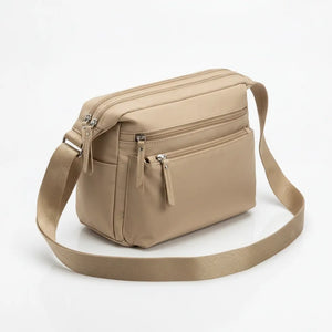 Sclerai - Borsa firmata Gyoiamea con 5 tasche zip Tracolla Donna in Nylon Multitasche