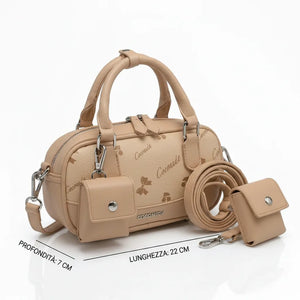 Coconuda - Borsa bauletto simil pelle fantasia Logata baguette bag piccola