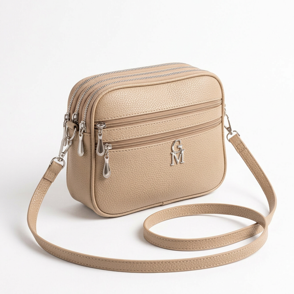La Catalana - Borsa borsetta donna a tracolla firmata gyoiamea nuova 3 tasche zip