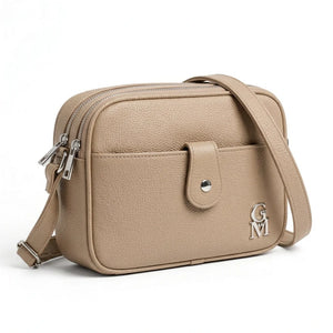 La Fina - Borsa borsetta donna a tracolla firmata gyoiamea nuova 4 tasche zip effetto simil pelle