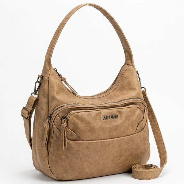 Sweet years - Borsa a Spalla Donna simil Pelle sacco mono manico effetto vintage con tracolla