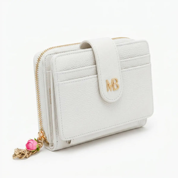 Mariella Burani  - portafoglio trifold portamonete firmato donna con scatola porta carte donna novità simil pelle zip (Copia)