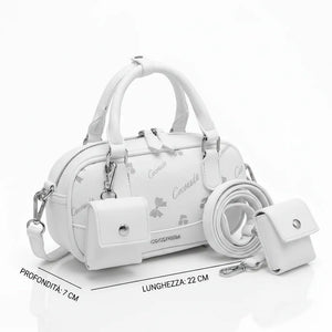 Coconuda - Borsa bauletto simil pelle fantasia Logata baguette bag piccola