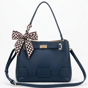 Foulardina - Borsa secchio con foulard Donna Modello Hobo Casual con Dettagli Dorati trapezoidale