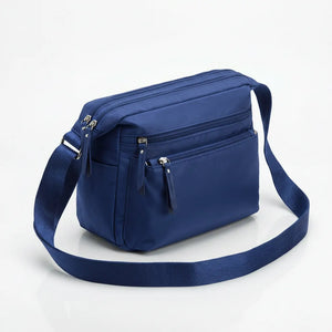 Sclerai - Borsa firmata Gyoiamea con 5 tasche zip Tracolla Donna in Nylon Multitasche