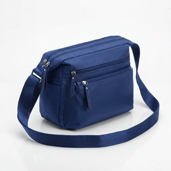 Sclerai - Borsa firmata Gyoiamea con 5 tasche zip Tracolla Donna in Nylon Multitasche