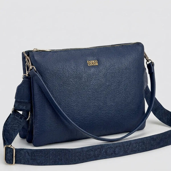 ENRICO COVERI - borsa elegante borsetta tracolla a mano simil pelle sottile slim bustina