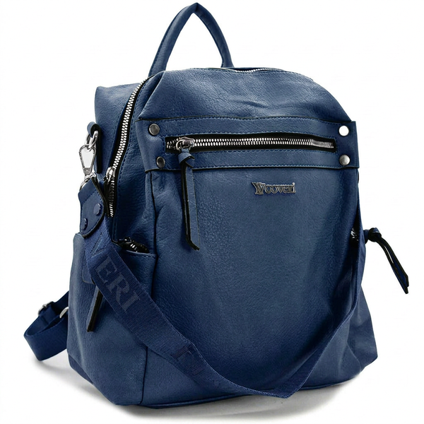 COVERI borsa zaino 2in1 pelle borchie TRASFORMABILE donna cuoio casual passeggio