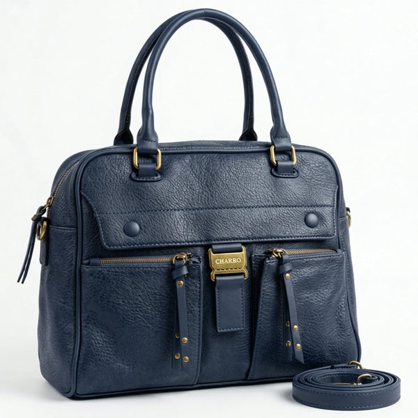CHARRO - Borsa a Spalla Donna simil Pelle bauletto 2 tasche frontali tracolla