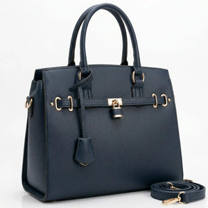 Borsa a bauletto biker lucchetto ciondolo donna elegante rigida
