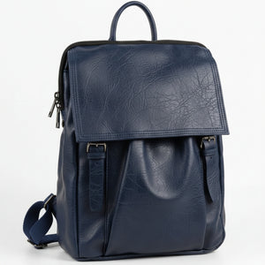 La Sabrinella - zaino unisex eco pelle venata donna uomo cuoio casual vintage multi tasche capiente