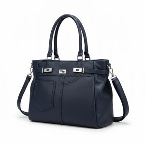 La Ruscel - borsa Biker in simil pelle a spalla con tasca frontale