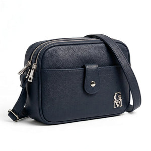 La Fina - Borsa borsetta donna a tracolla firmata gyoiamea nuova 4 tasche zip effetto simil pelle