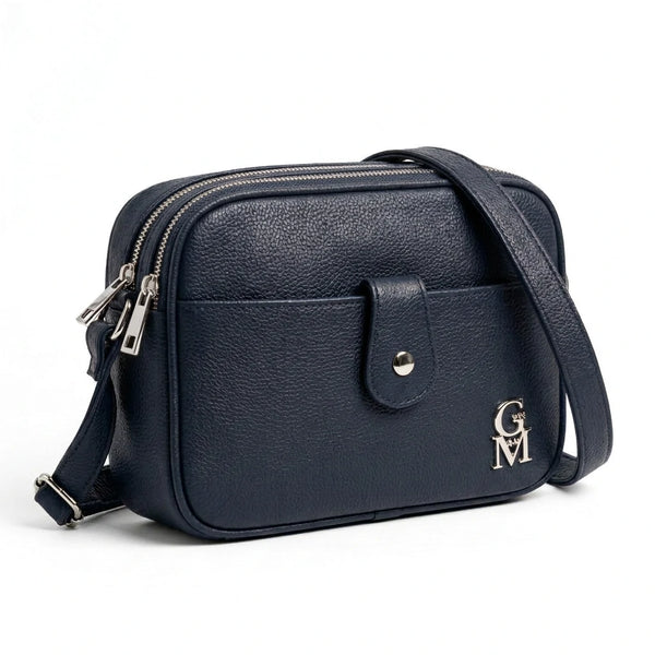 La Fina - Borsa borsetta donna a tracolla firmata gyoiamea nuova 4 tasche zip effetto simil pelle