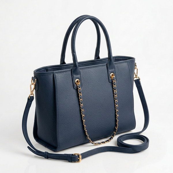 Borsa shopper donna a spalla con catene e tracolla