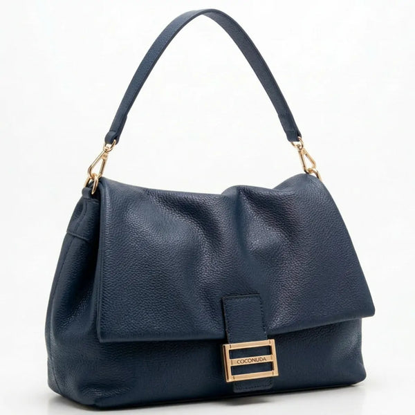COCONUDA - Borsa a Spalla platta firmata Donna simil Pelle bauletto tracolla scamosciata
