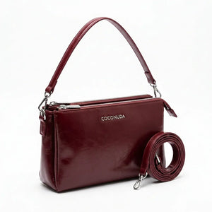 COCONUDA -Borsa donna borsetta tracolla manico elegante sportiva simil pelle venata lucida