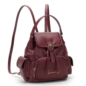 COCONUDA - zaino donna pelle cuoio spalla casual passeggio zainetto vintage tasche piccolo