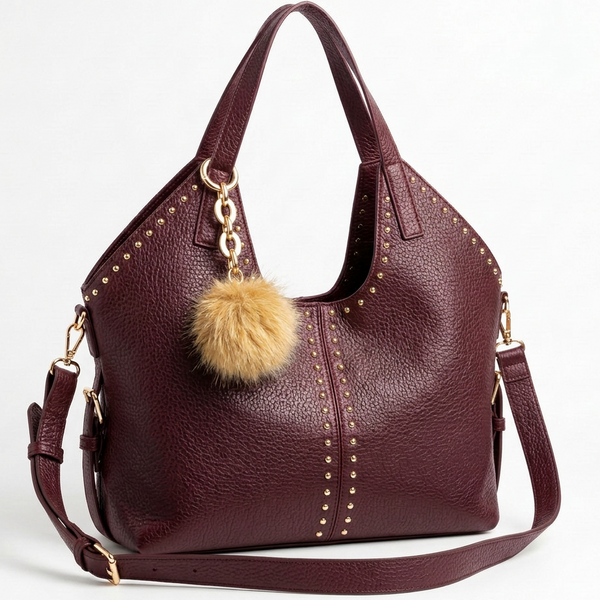 PODRI - Borsa a Spalla Donna simil Pelle Morbida Borsa shopping sacco hobo Grande borchie chiodi