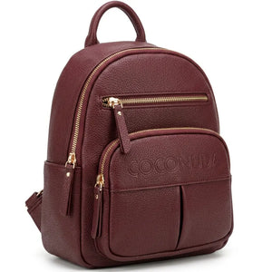 COCONUDA - zaino donna pelle cuoio spalla casual passeggio zainetto logo 3d
