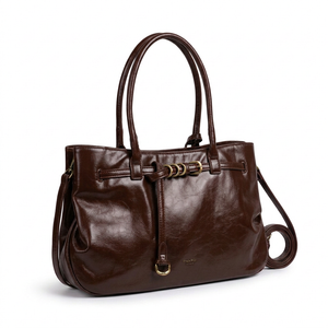 PHARD - Borsa a Spalla Donna simil Pelle lucida Morbida Borsa shopping Grande cinghia