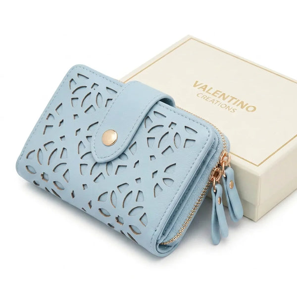 Valentino Creations - portafoglio firmato donna con scatole porta carte donna novità simil pelle idea regalo forato