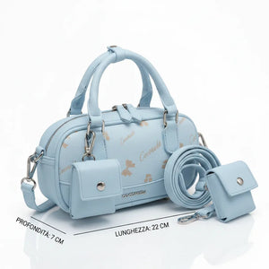 Coconuda - Borsa bauletto simil pelle fantasia Logata baguette bag piccola
