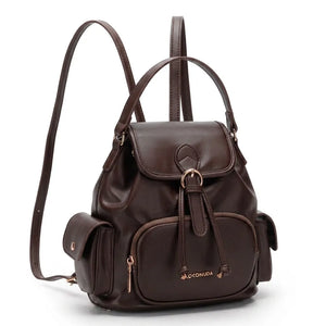 COCONUDA - zaino donna pelle cuoio spalla casual passeggio zainetto vintage tasche piccolo
