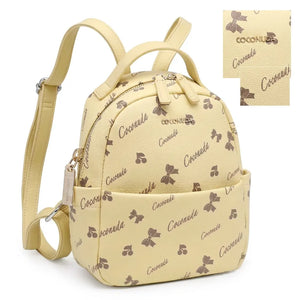 Coconuda - Zaino in simil pelle zainetto piccolo logato logo pastello fiocco