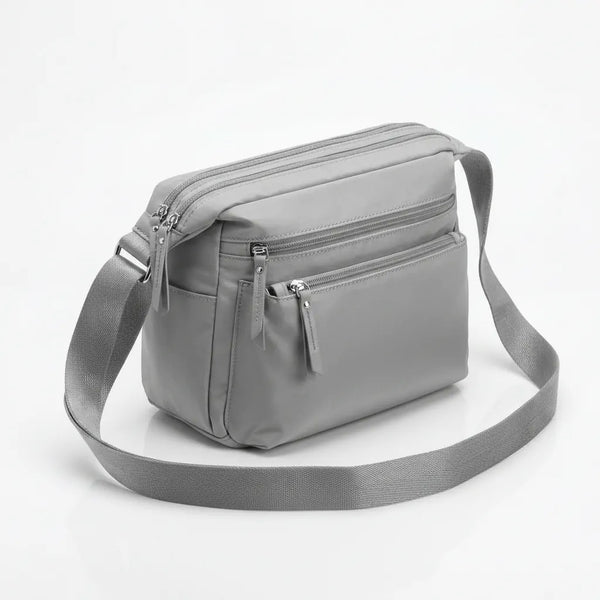 Sclerai - Borsa firmata Gyoiamea con 5 tasche zip Tracolla Donna in Nylon Multitasche