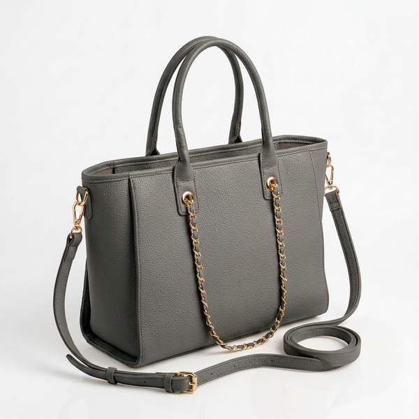 Borsa shopper donna a spalla con catene e tracolla