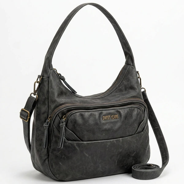 Sweet years - Borsa a Spalla Donna simil Pelle sacco mono manico effetto vintage con tracolla
