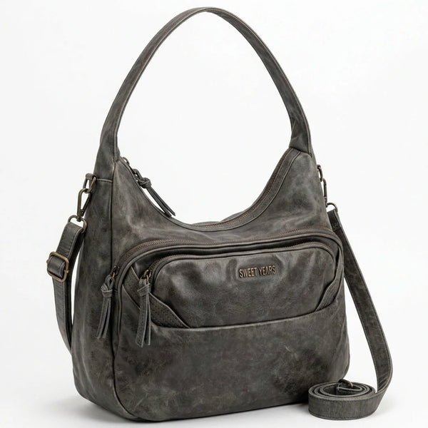 Sweet years - Borsa a Spalla Donna simil Pelle sacco mono manico effetto vintage con tracolla