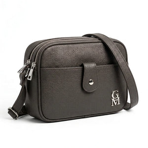 La Fina - Borsa borsetta donna a tracolla firmata gyoiamea nuova 4 tasche zip effetto simil pelle