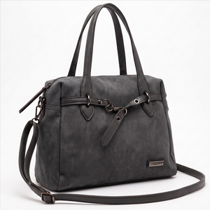 CHARRO - Borsa a Spalla Donna simil Pelle bauletto effetto opaco camoscio con tracolla scamosciata