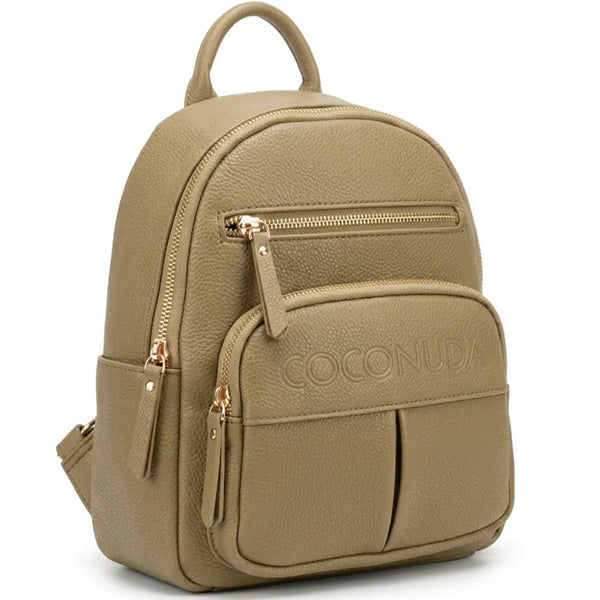 COCONUDA - zaino donna pelle cuoio spalla casual passeggio zainetto logo 3d