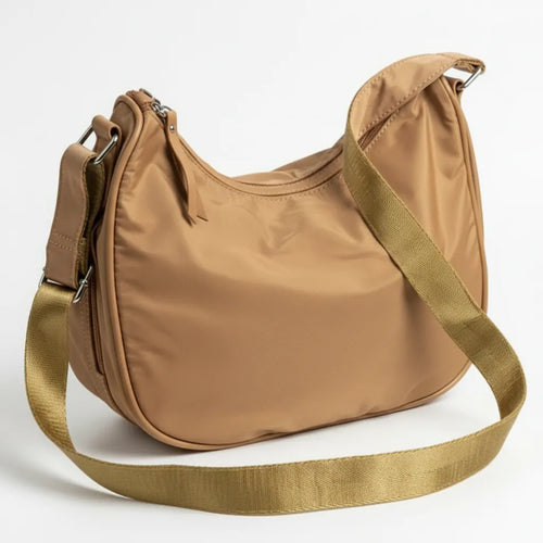 Agghiunau - Borsa firmata Gyoiamea mezzaluna zip Tracolla Donna in Nylon Multitasche