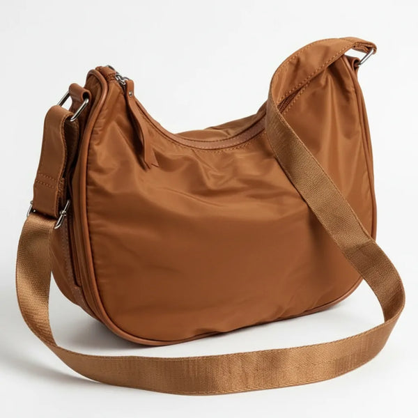 Agghiunau - Borsa firmata Gyoiamea mezzaluna zip Tracolla Donna in Nylon Multitasche