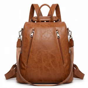 DUDLIN - borsa zaino 2in1 eco pelle venata TRASFORMABILE donna cuoio casual passeggio