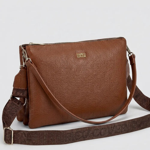 ENRICO COVERI - borsa elegante borsetta tracolla a mano simil pelle sottile slim bustina