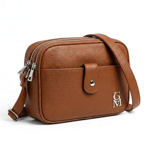 La Fina - Borsa borsetta donna a tracolla firmata gyoiamea nuova 4 tasche zip effetto simil pelle