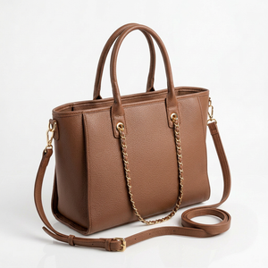Borsa shopper donna a spalla con catene e tracolla