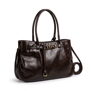 PHARD - Borsa a Spalla Donna simil Pelle lucida Morbida Borsa shopping Grande cinghia