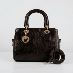 Dudlin - Borsa Donna bauletto borsetta bag Casual rigido simil pelle squamata lucida