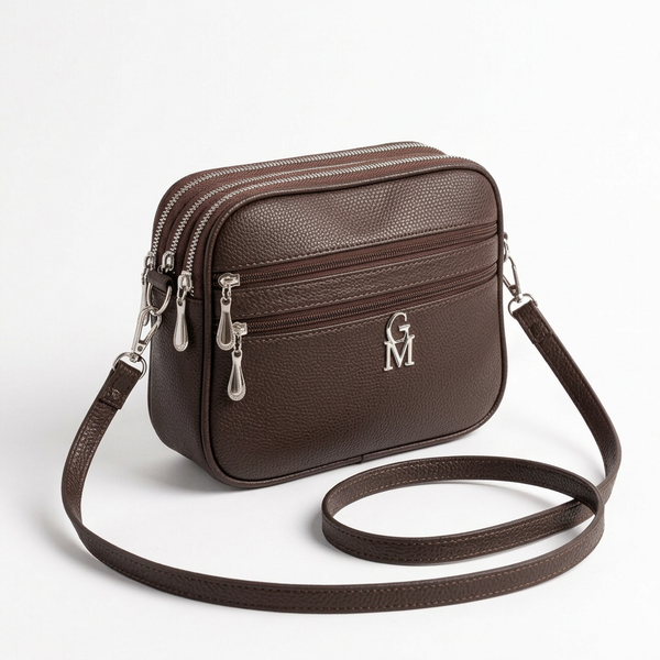 La Catalana - Borsa borsetta donna a tracolla firmata gyoiamea nuova 3 tasche zip