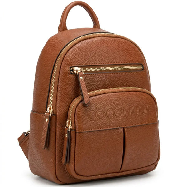 COCONUDA - zaino donna pelle cuoio spalla casual passeggio zainetto logo 3d