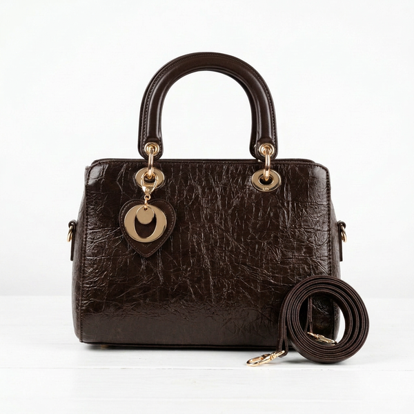 Dudlin - Borsa Donna bauletto borsetta bag Casual rigido simil pelle squamata lucida
