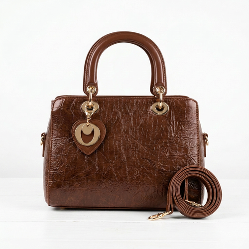 Dudlin - Borsa Donna bauletto borsetta bag Casual rigido simil pelle squamata lucida